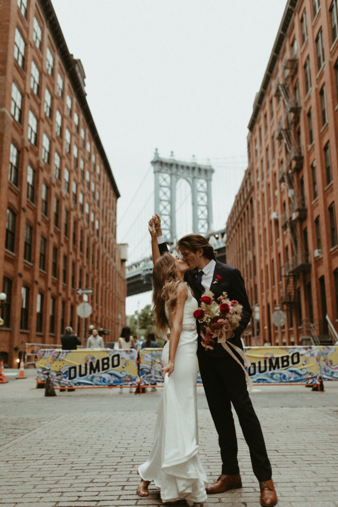 brooklyn elopement in dumbo, moody photographer