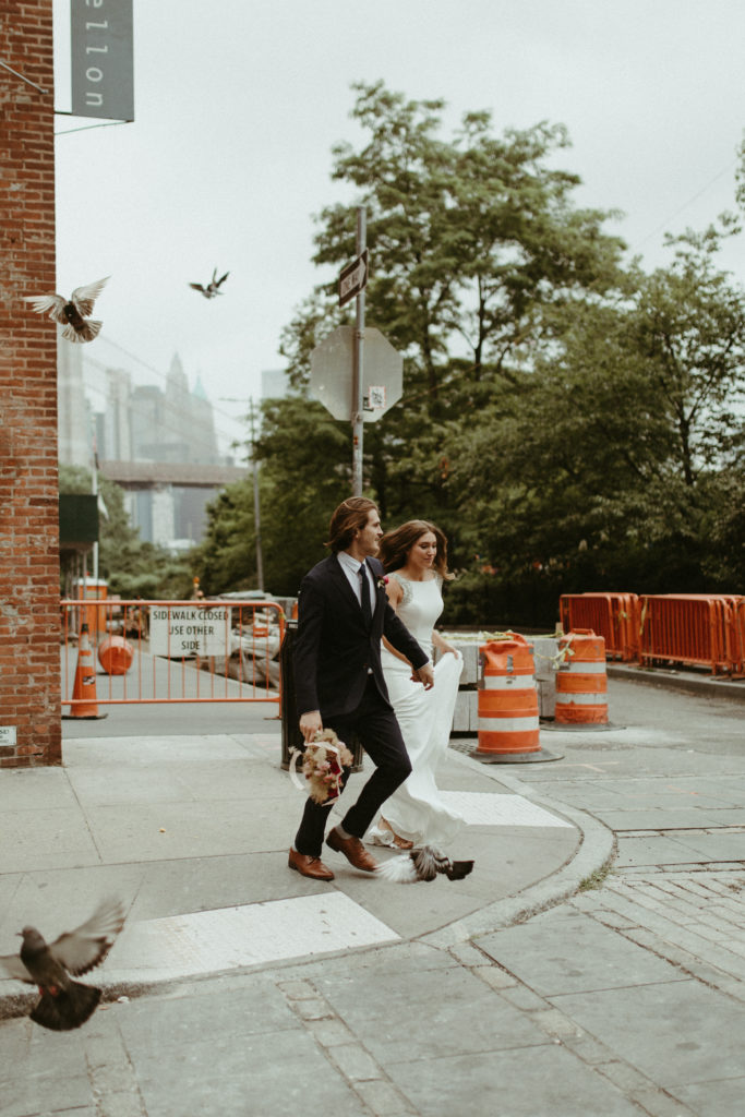 couple eloping in brooklyn, nyc DUMBO photoshoot