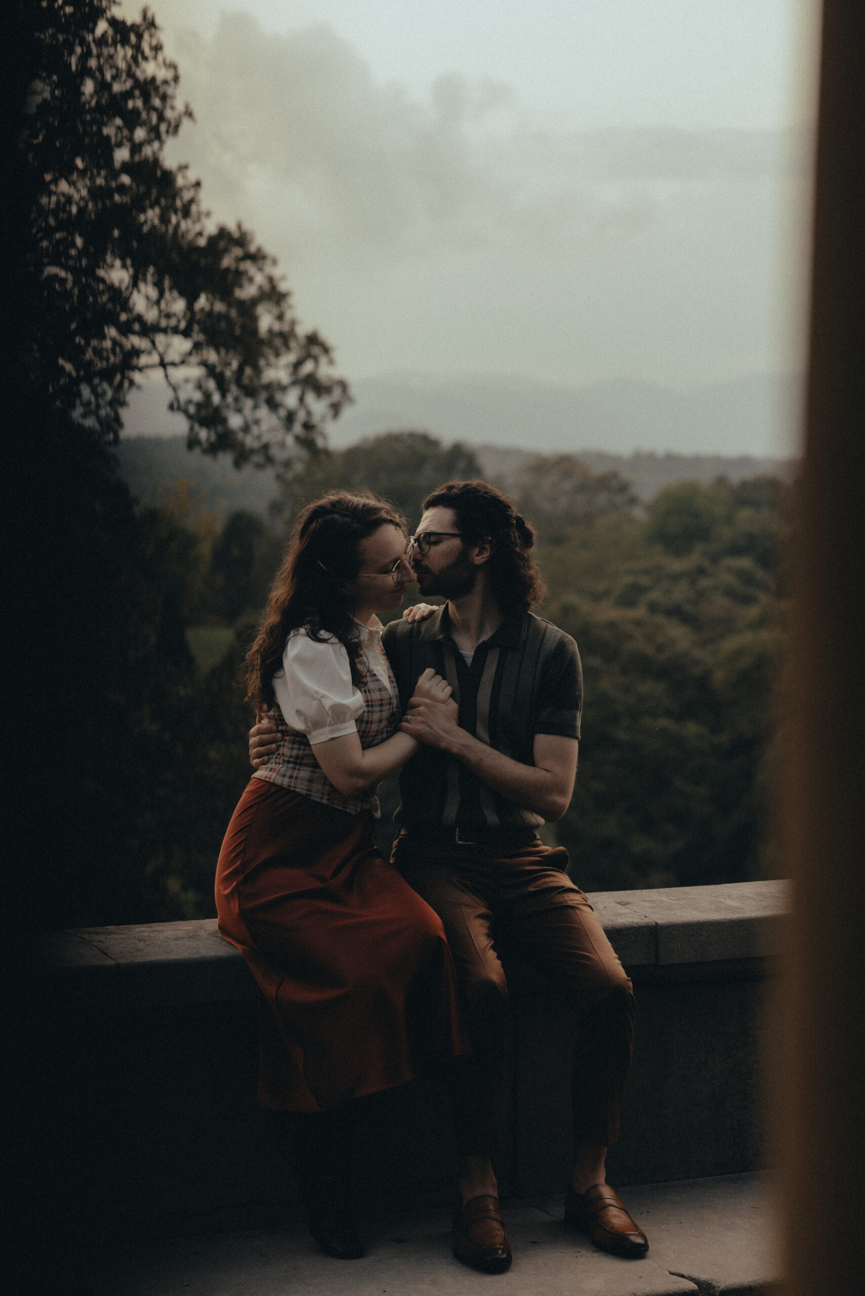 moody biltmore estate engagement photos 