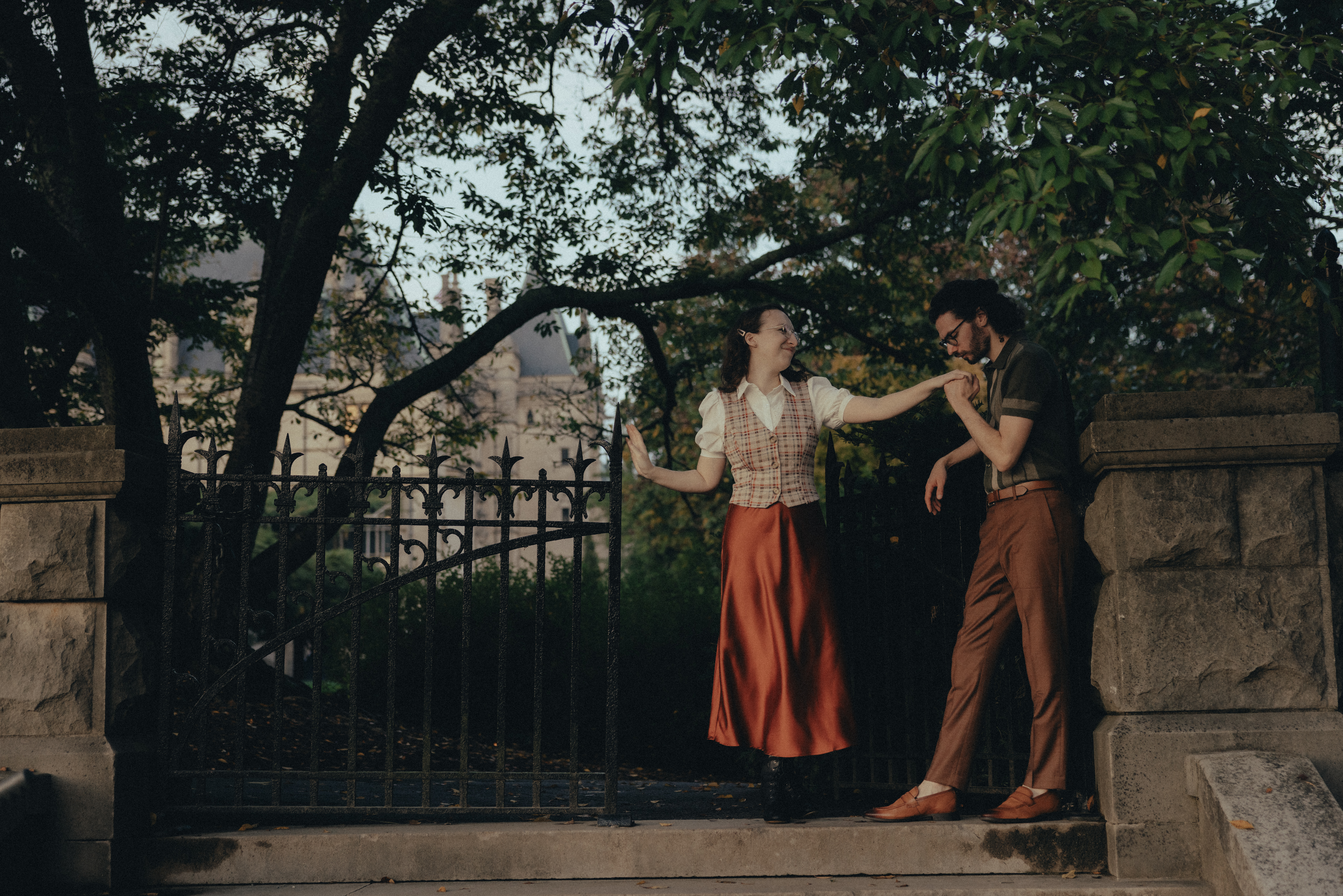 moody biltmore estate engagement photos 