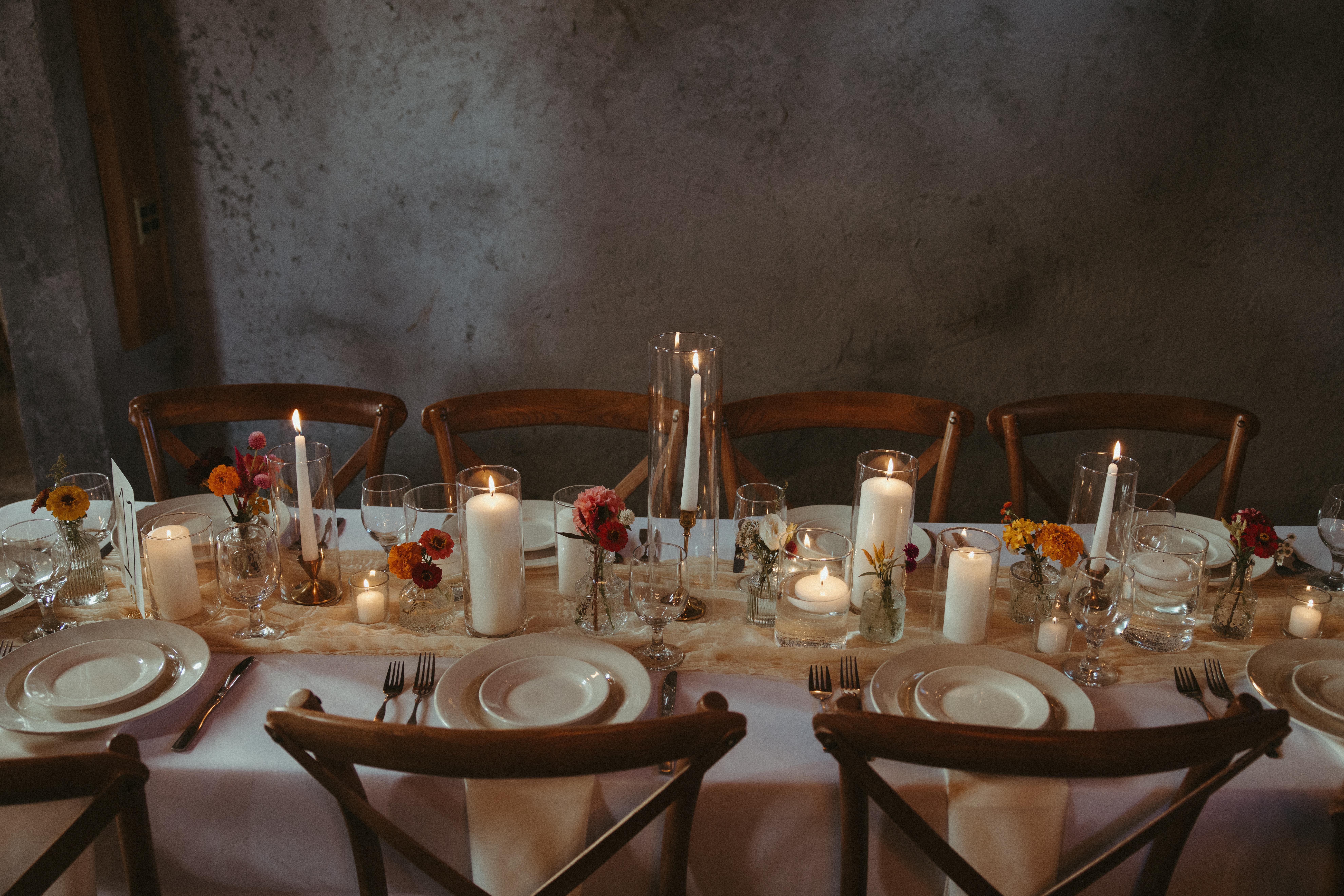 floral wedding reception tablescape details