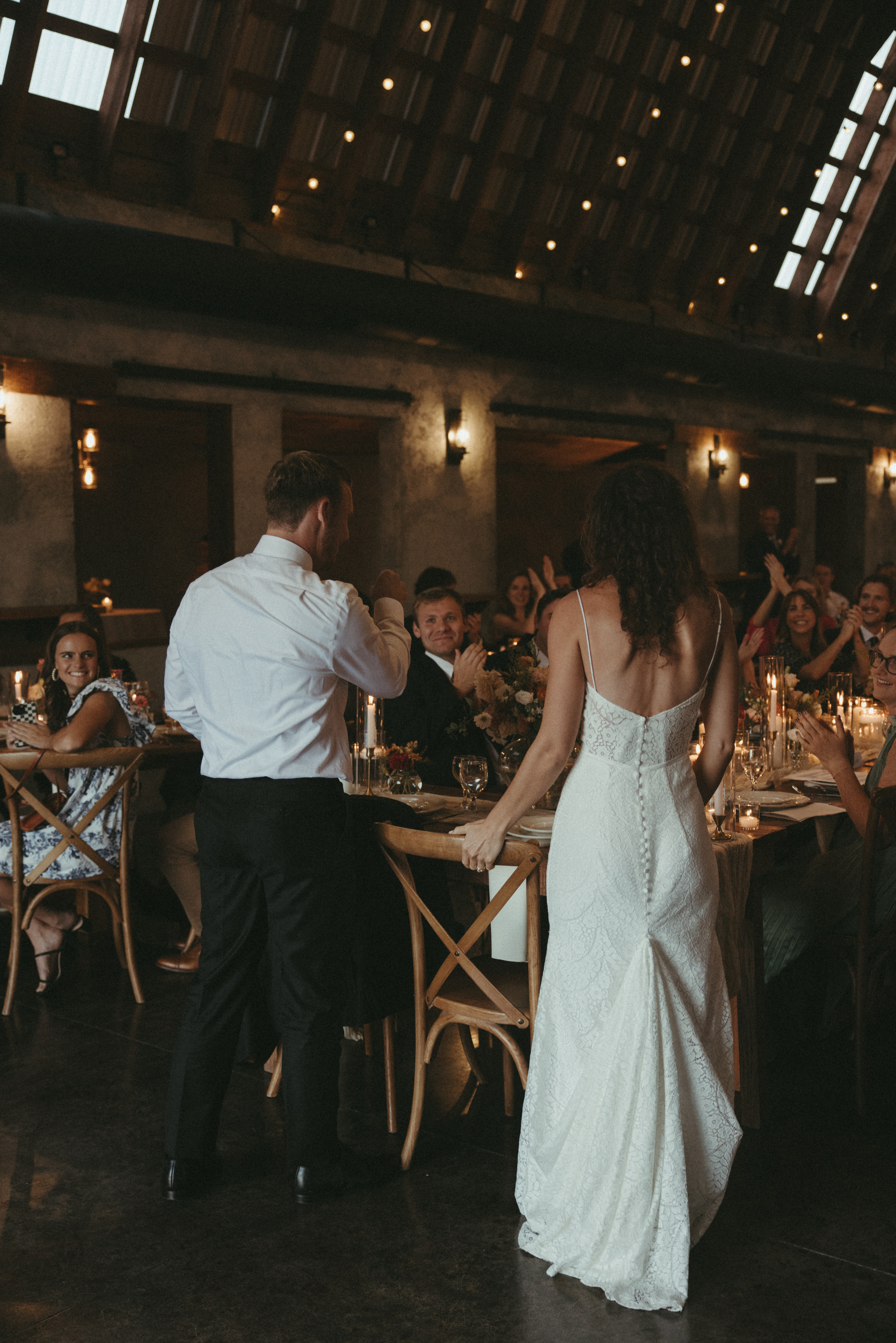 overlook barn wedding venue reception with candles