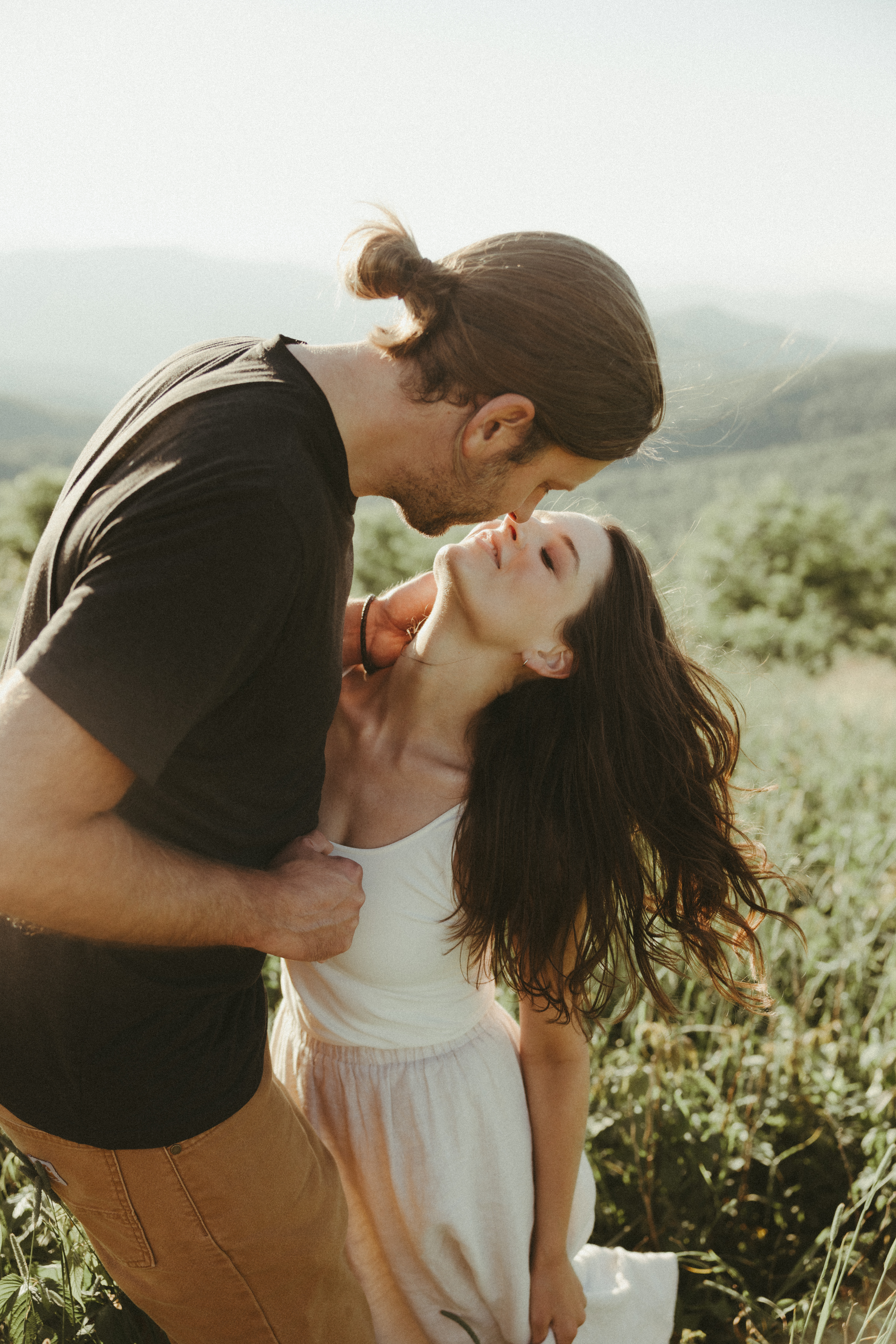 documentary candid engagement session, Asheville Engagement Photographer at Black Balsam Knob, mountain engagement photos