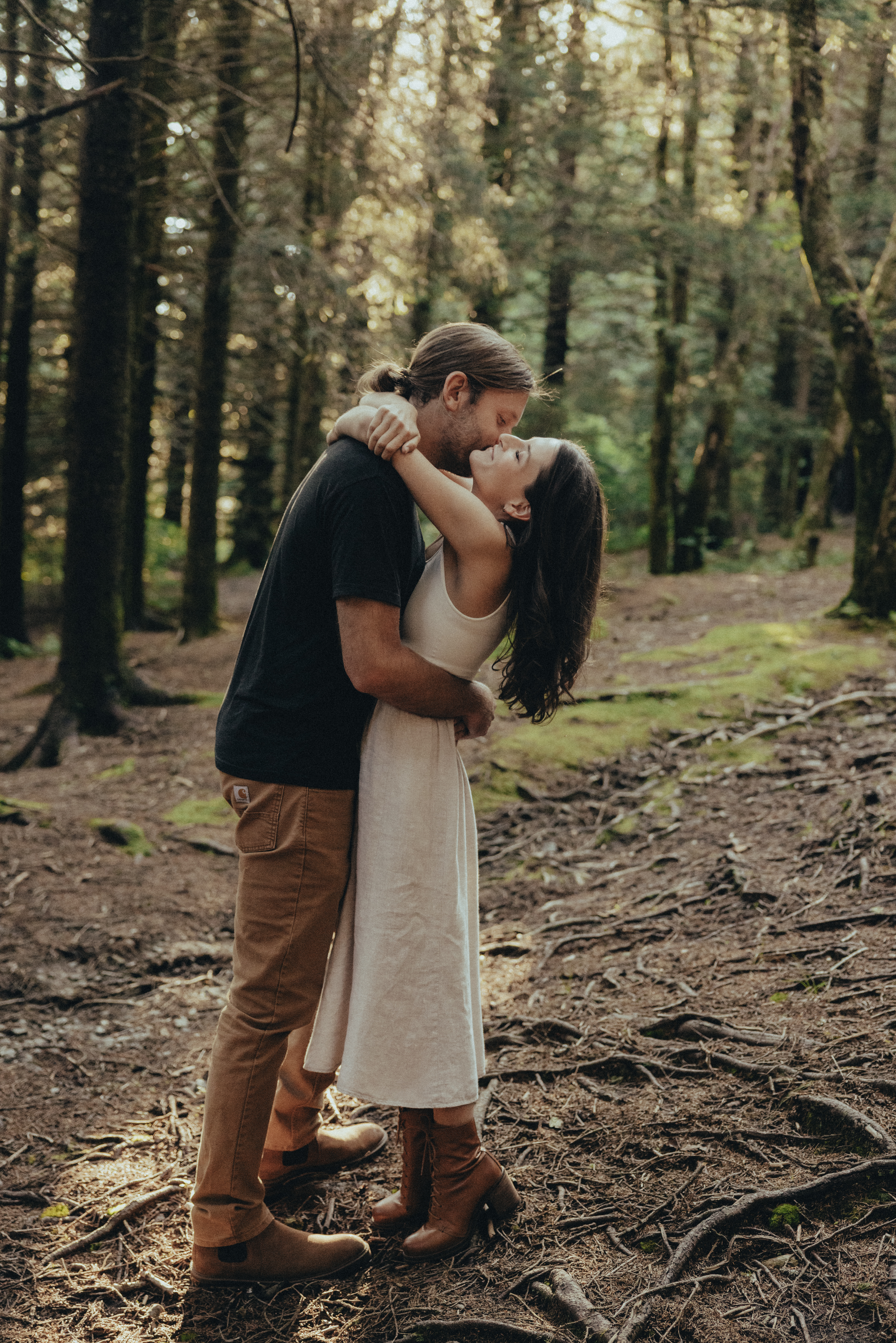 documentary candid engagement session, Asheville Engagement Photographer at Black Balsam Knob, mountain engagement photos