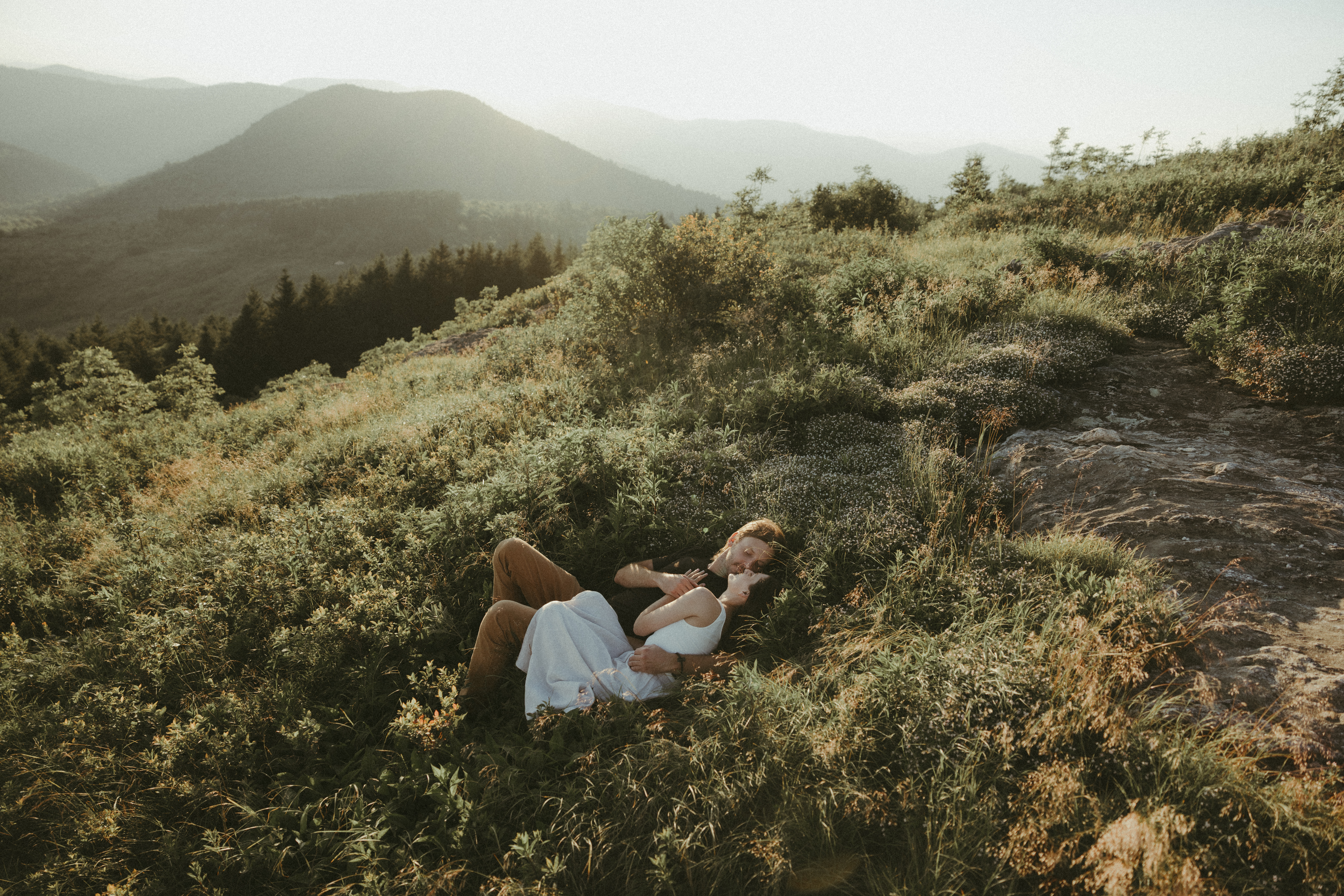 Asheville Engagement Photographer at Black Balsam Knob, mountain engagement photos
