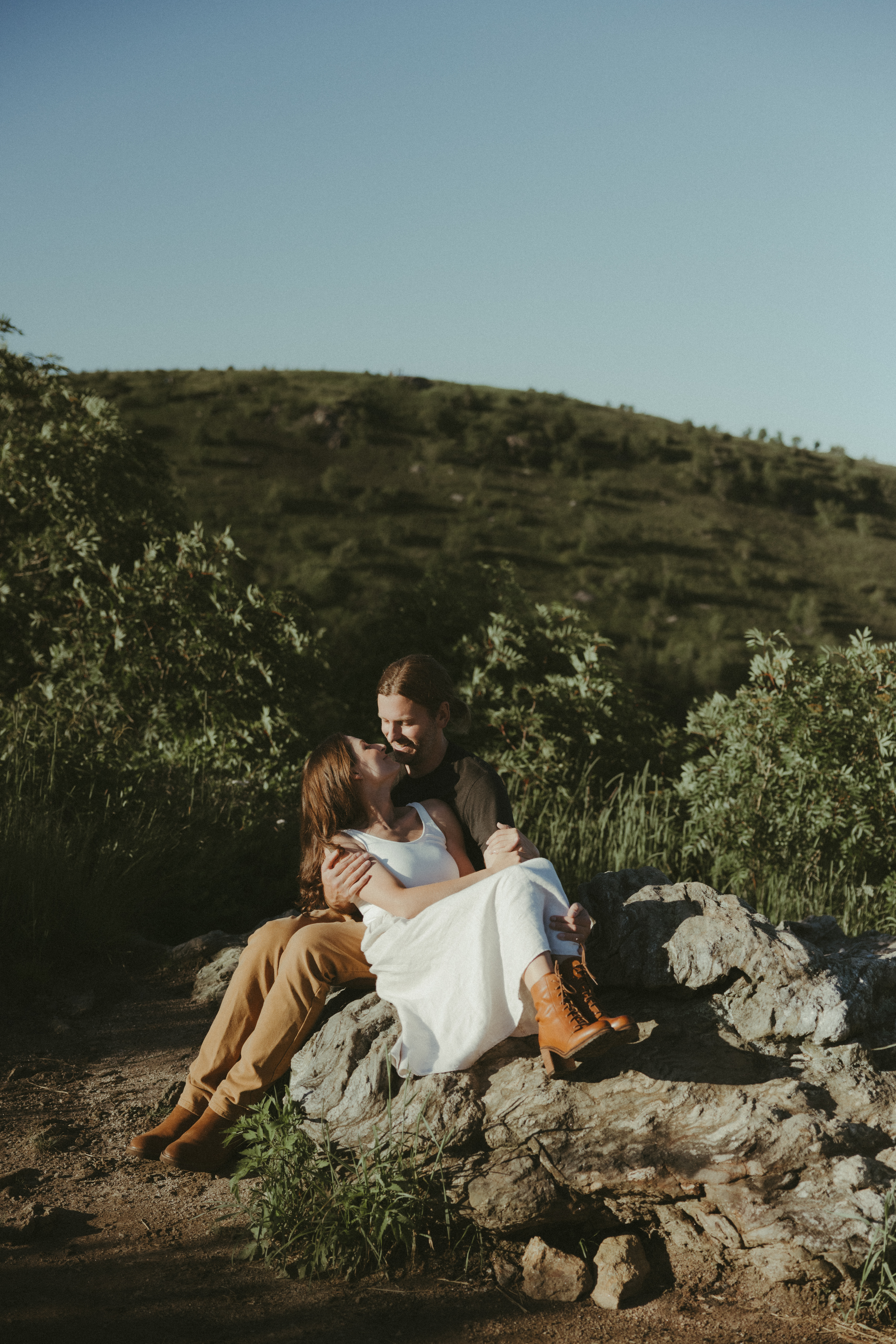 documentary candid engagement session, Asheville Engagement Photographer at Black Balsam Knob, mountain engagement photos